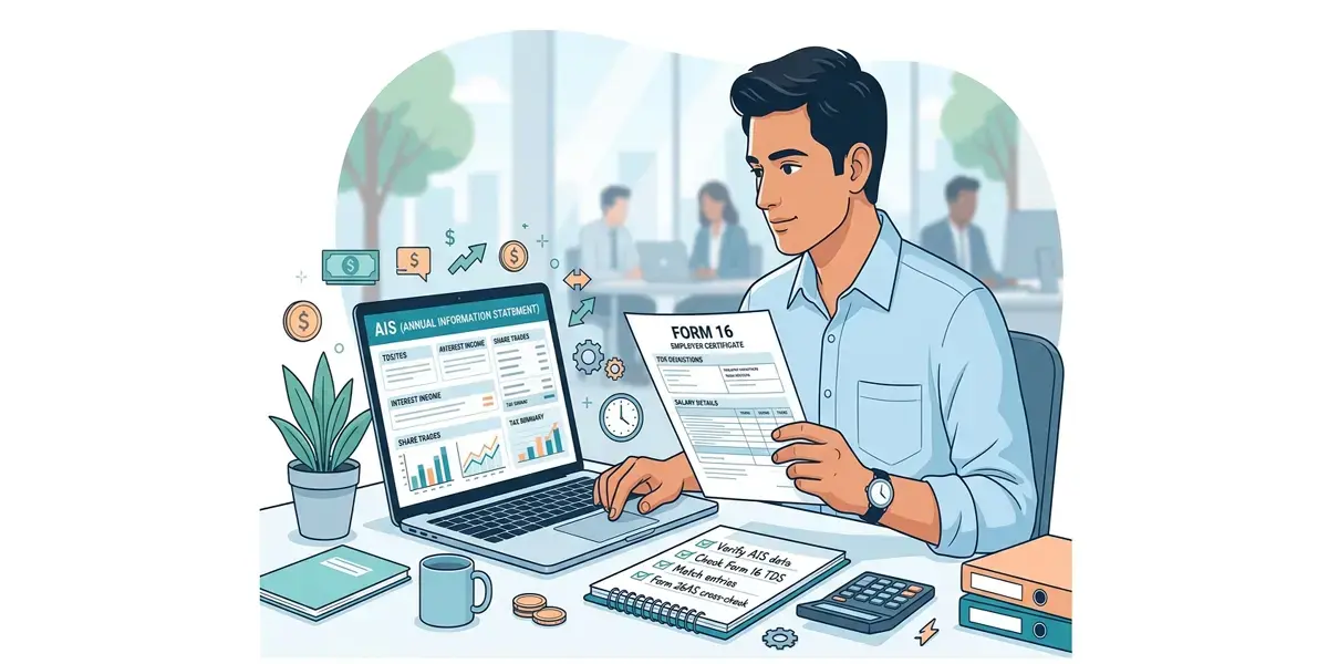 Tax breakdown and data for AIS vs Form 16: Which One Should You Trust While Filing ITR AY 2026-27?