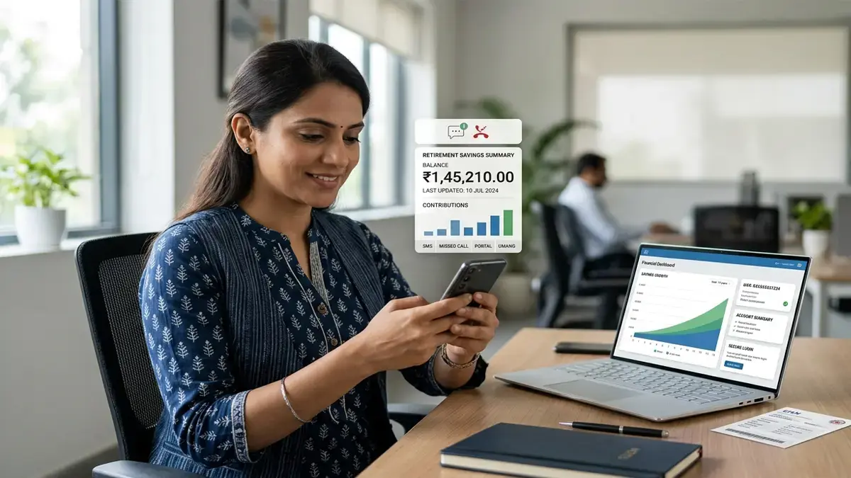 Indian employee reviewing how EPF interest is calculated on the EPFO member portal