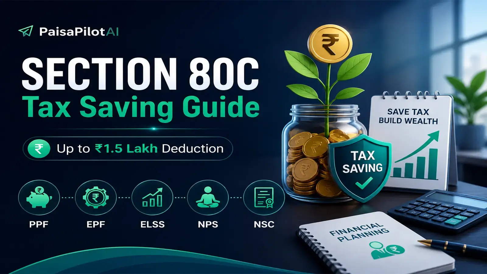 Eligible investment options under Section 80C including PPF, EPF, ELSS, NPS and NSC