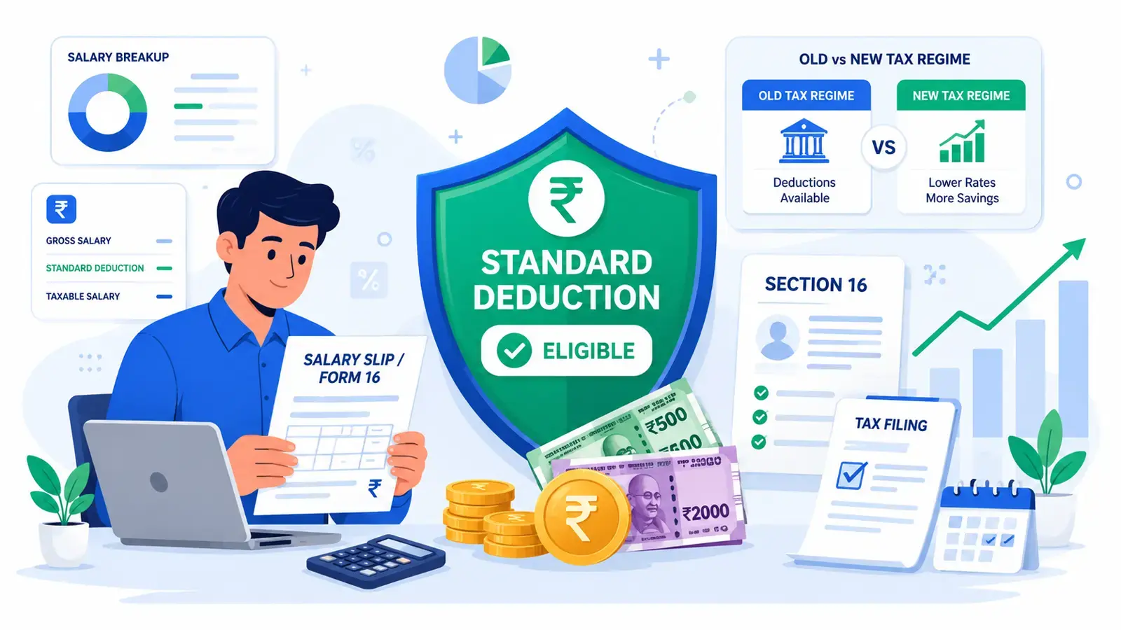standard deduction tax benefits india Benefits of Standard Deduction and reduction in taxable income